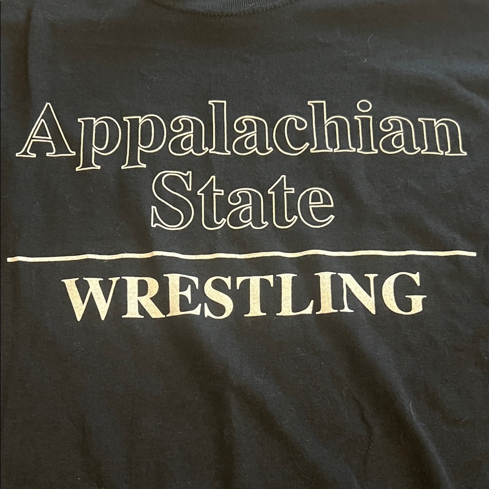 Port and Company Black Tee - Appalachian State Wrestling